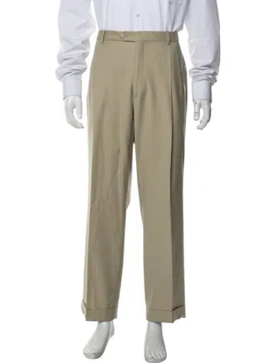 Pre-owned Paul Stuart Virgin Wool Dress Pants In Neutrals