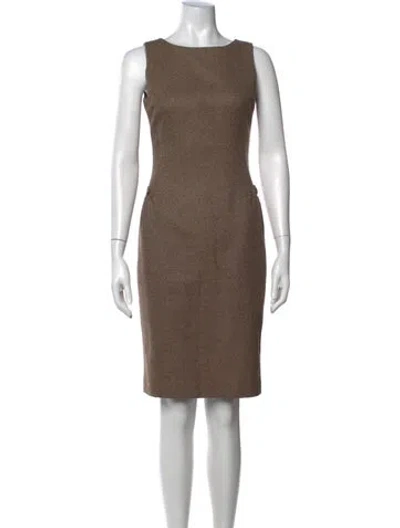 Pre-owned Paul Stuart Virgin Wool Knee-length Dress In Neutral