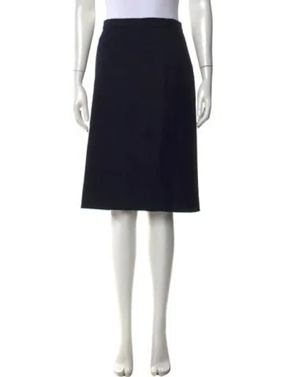 Pre-owned Paul Stuart Virgin Wool Knee-length Skirt In Blue