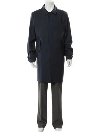 Pre-owned Paul Stuart Virgin Wool Overcoat In Blue