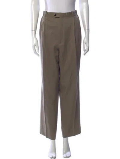 Pre-owned Paul Stuart Virgin Wool Wide Leg Pants In Neutrals