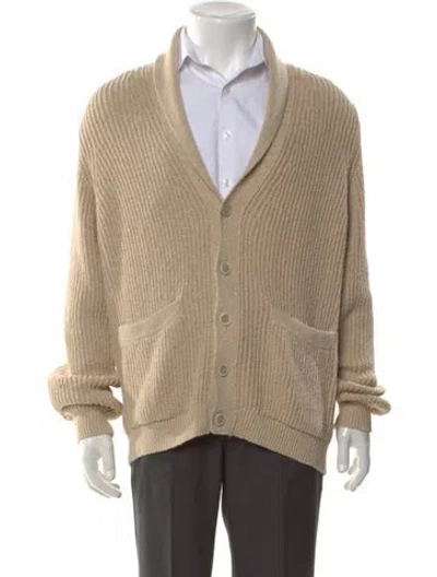 Pre-owned Paul Stuart V-neck Long Sleeve Cardigan In Neutral