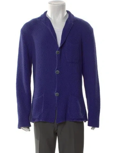 Pre-owned Paul Stuart V-neck Long Sleeve Cardigan In Purple