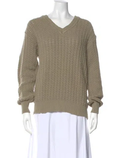 Pre-owned Paul Stuart V-neck Sweater In Neutral