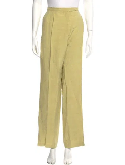 Pre-owned Paul Stuart Wide Leg Pants In Yellow