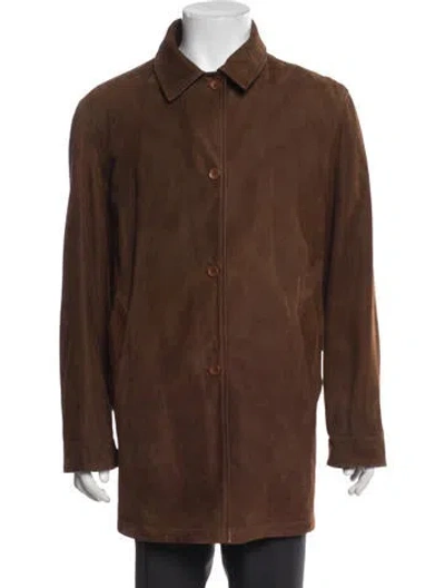 Pre-owned Paul Stuart Wool And Suede Reversible Coat In Multi