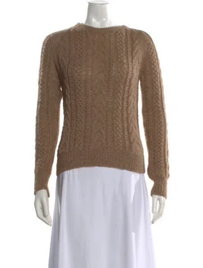 Pre-owned Paul Stuart Wool Crew Neck Sweater In Brown