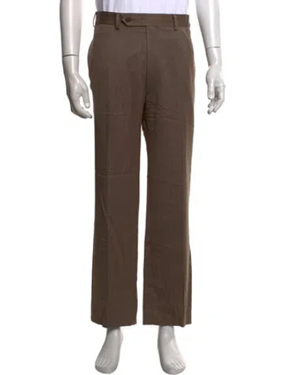 Pre-owned Paul Stuart Wool Dress Pants In Brown
