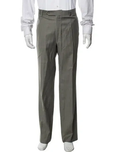 Pre-owned Paul Stuart Wool Dress Pants In Green