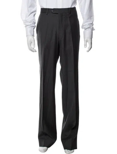 Pre-owned Paul Stuart Wool Dress Pants In Grey