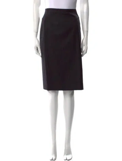 Pre-owned Paul Stuart Wool Knee-length Skirt In Black