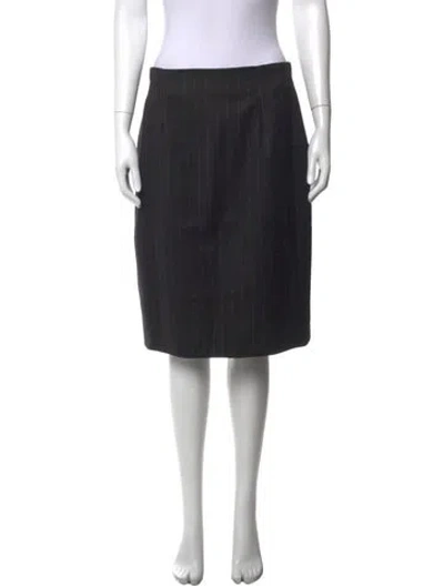 Pre-owned Paul Stuart Wool Knee-length Skirt In Black