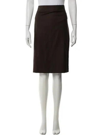 Pre-owned Paul Stuart Wool Knee-length Skirt In Brown