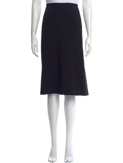 Pre-owned Paul Stuart Wool Midi Length Skirt In Black