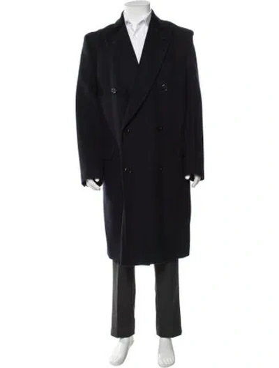 Pre-owned Paul Stuart Wool Overcoat In Blue