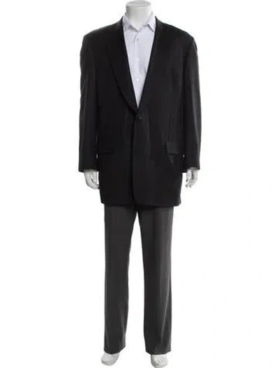 Pre-owned Paul Stuart Wool Overcoat In Gray