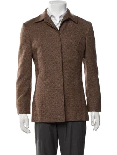 Pre-owned Paul Stuart Wool Patterned Blazer In Brown