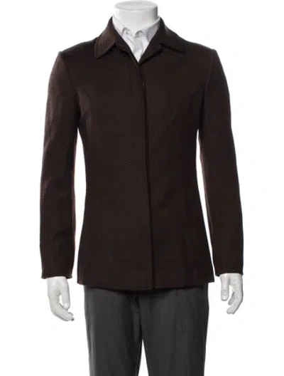Pre-owned Paul Stuart Wool Patterned Blazer In Brown