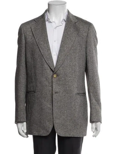 Pre-owned Paul Stuart Wool Patterned Blazer In Gray