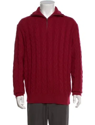 Pre-owned Paul Stuart Wool Patterned Pullover In Red