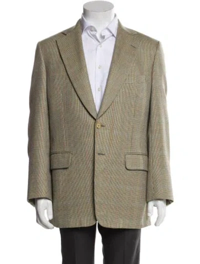Pre-owned Paul Stuart Wool Plaid Print Blazer In Multi