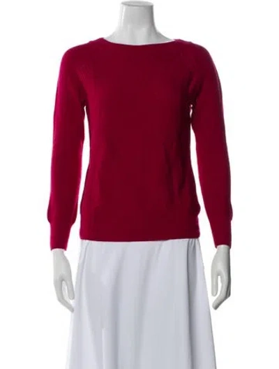 Pre-owned Paul Stuart Wool Scoop Neck Sweater In Red