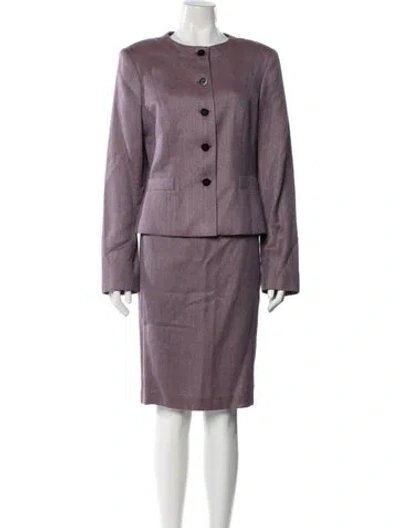 Pre-owned Paul Stuart Wool Skirt Suit In Purple