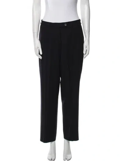 Pre-owned Paul Stuart Wool Straight Leg Pants In Black