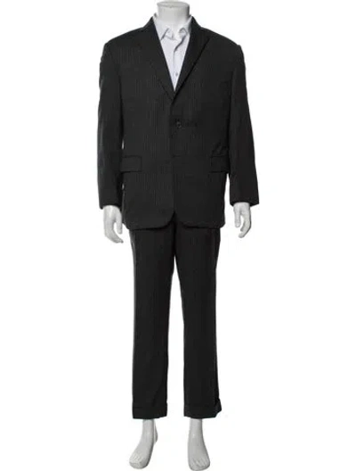 Pre-owned Paul Stuart Wool Striped Two-piece Suit In Black