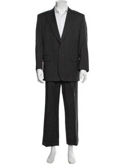 Pre-owned Paul Stuart Wool Striped Two-piece Suit In Gray