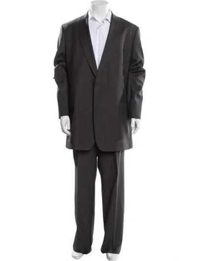 Pre-owned Paul Stuart Wool Striped Two-piece Suit In Gray