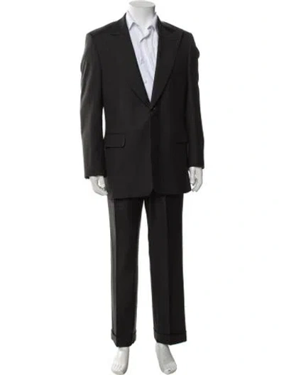 Pre-owned Paul Stuart Wool Striped Two-piece Suit In Grey