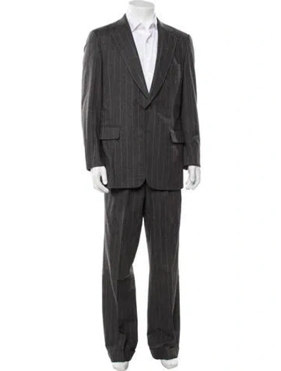 Pre-owned Paul Stuart Wool Striped Two-piece Suit In Grey