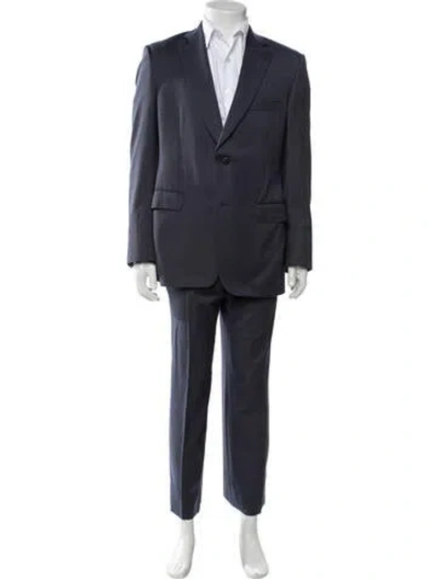 Pre-owned Paul Stuart Wool Tweed Pattern Two-piece Suit In Blue