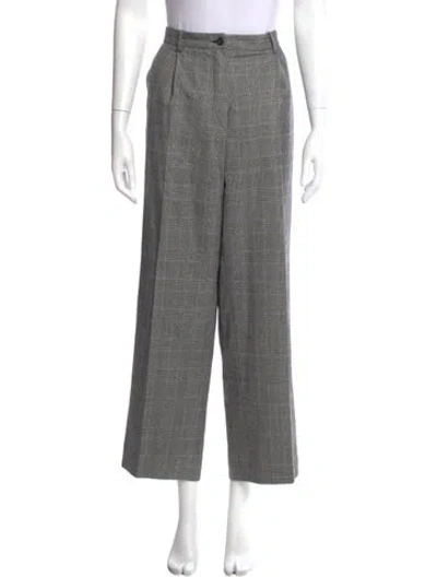 Pre-owned Paul Stuart Wool Wide Leg Pants In Gray