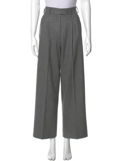 Pre-owned Paul Stuart Wool Wide Leg Pants In Gray