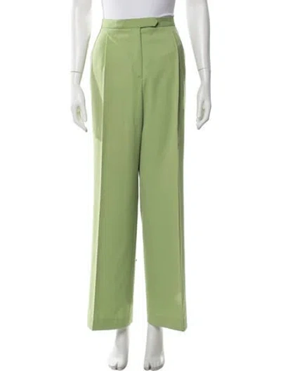 Pre-owned Paul Stuart Wool Wide Leg Pants In Green