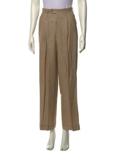 Pre-owned Paul Stuart Wool Wide Leg Pants In Neutral