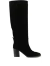 Paul Warmer 75mm Kate Suede Knee-high Boots In Black