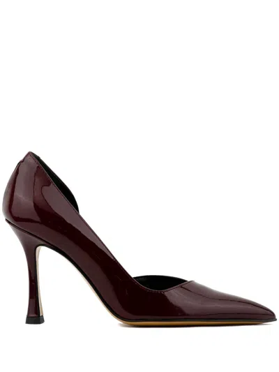 Paul Warmer 90mm D'orsay Leather Pumps In Red