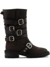 Paul Warmer Buckle-strap Biker Boots In Brown