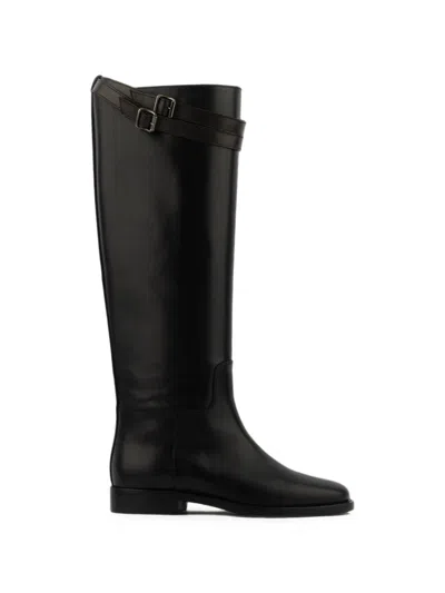 Paul Warmer Reitstiefel Mit Schnallenriemen In Black