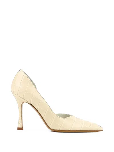 Paul Warmer D'orsay Pumps Mit Kroko-effekt In Neutral