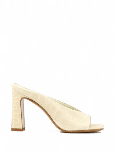 Paul Warmer Crocodile-embossed Leather Mules In Neutrals