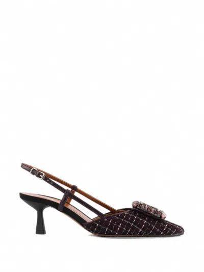 Paul Warmer Pumps Mit Kristallen In Burgundy