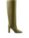 Paul Warmer Diana Leather Boots In Green