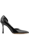 Paul Warmer D'orsay Leather Pointed-toe Pumps In Black