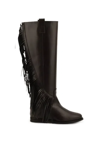 Paul Warmer Stiefel Mit Fransen In Brown