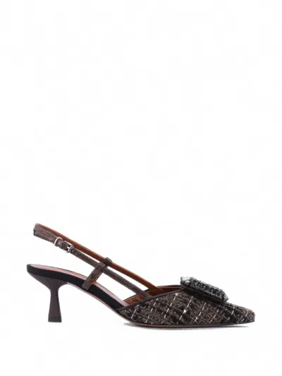 Paul Warmer Loulou Bouclé-pumps Mit Kristallschnalle In Brown