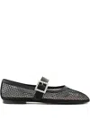 Paul Warmer Mesh Ballerina Flats In Black